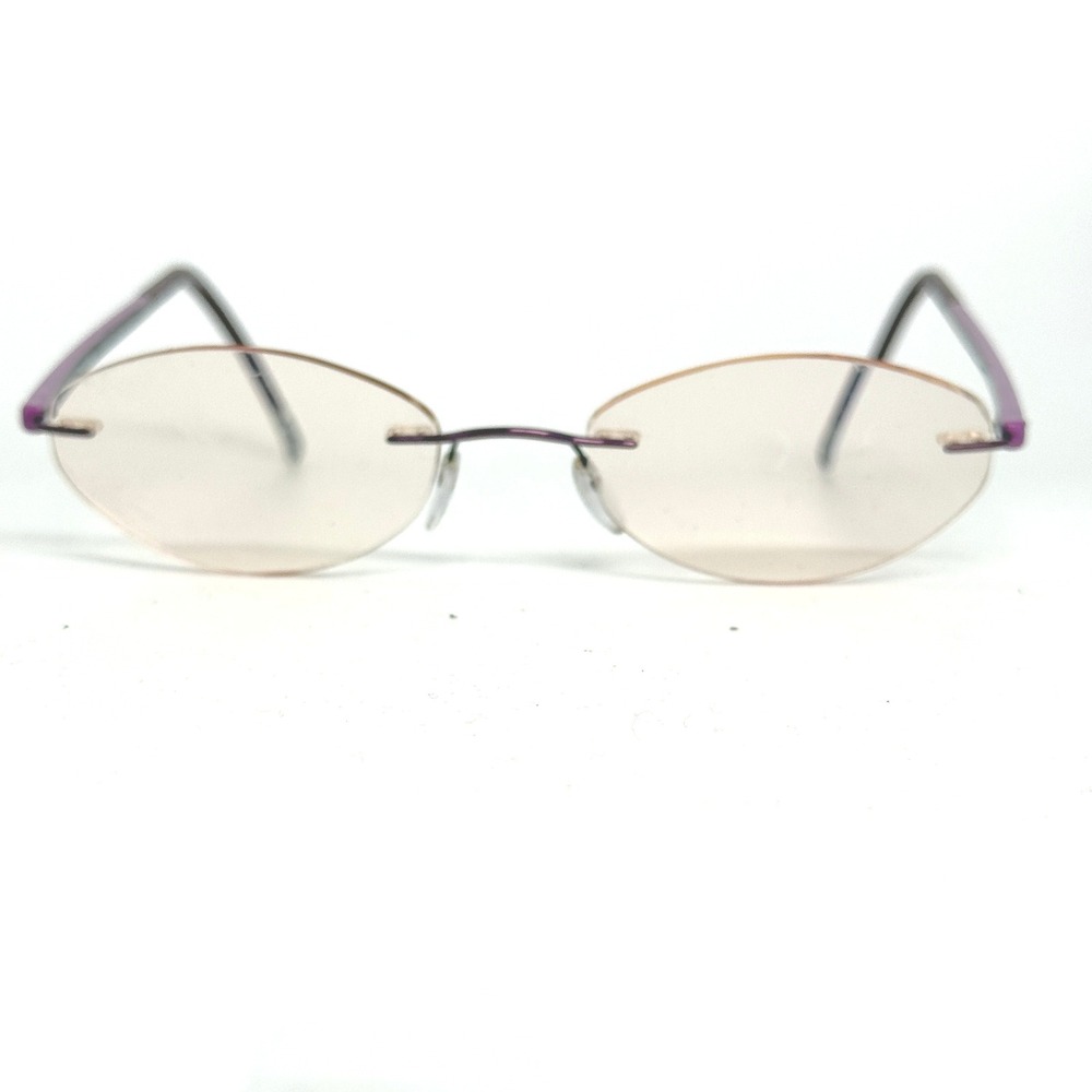 Silhouette 7642 40 6052 Rimless Eyeglasses Frames Purple Oval Austria 19 21717